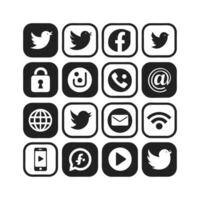 Social Media Icon Set Collection for Websites and Mobile Applications vector