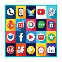 Social Media Icon Set Collection for Websites and Mobile Applications vector