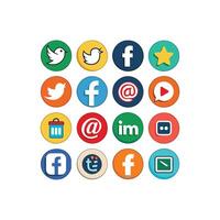 Social Media Icon Set Collection for Websites and Mobile Applications vector