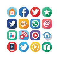 Social Media Icon Set Collection for Websites and Mobile Applications vector