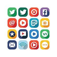 Social Media Icon Set Collection for Websites and Mobile Applications vector