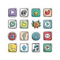 Social Media Icon Set Collection for Websites and Mobile Applications vector