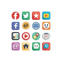 Social Media Icon Set Collection for Websites and Mobile Applications vector