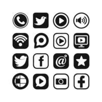Social Media Icon Set Collection for Websites and Mobile Applications vector