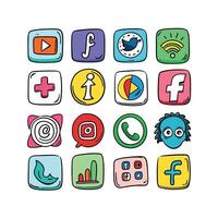 Social Media Icon Set Collection for Websites and Mobile Applications vector