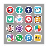 Social Media Icon Set Collection for Websites and Mobile Applications vector