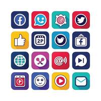 Social Media Icon Set Collection for Websites and Mobile Applications vector
