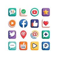 Social Media Icon Set Collection for Websites and Mobile Applications vector