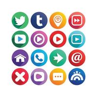 Social Media Icon Set Collection for Websites and Mobile Applications vector