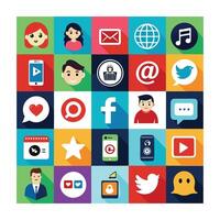 Social Media Icon Set Collection for Websites and Mobile Applications vector