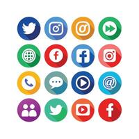 Social Media Icon Set Collection for Websites and Mobile Applications vector