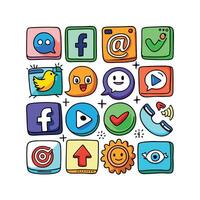 Social Media Icon Set Collection for Websites and Mobile Applications vector