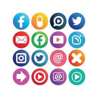 Social Media Icon Set Collection for Websites and Mobile Applications vector
