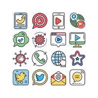 Social Media Icon Set Collection for Websites and Mobile Applications vector
