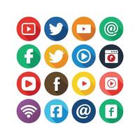 Social Media Icon Set Collection for Websites and Mobile Applications vector