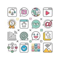 Social Media Icon Set Collection for Websites and Mobile Applications vector