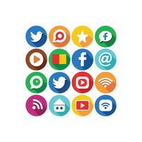 Social Media Icon Set Collection for Websites and Mobile Applications vector