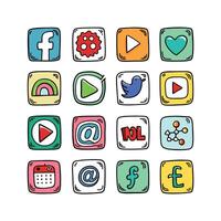 Social Media Icon Set Collection for Websites and Mobile Applications vector