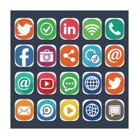 Social Media Icon Set Collection for Websites and Mobile Applications vector