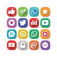 Social Media Icon Set Collection for Websites and Mobile Applications vector