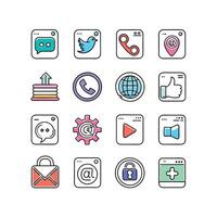 Social Media Icon Set Collection for Websites and Mobile Applications vector
