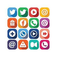 Social Media Icon Set Collection for Websites and Mobile Applications vector