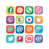 Social Media Icon Set Collection for Websites and Mobile Applications vector