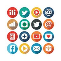 Social Media Icon Set Collection for Websites and Mobile Applications vector