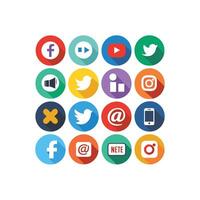 Social Media Icon Set Collection for Websites and Mobile Applications vector