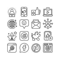 Social Media Icon Set Collection for Websites and Mobile Applications vector