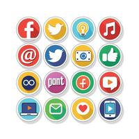 Social Media Icon Set Collection for Websites and Mobile Applications vector