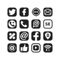 Social Media Icon Set Collection for Websites and Mobile Applications vector
