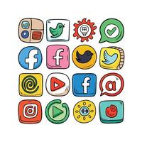 Social Media Icon Set Collection for Websites and Mobile Applications vector