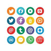 Social Media Icon Set Collection for Websites and Mobile Applications vector