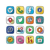 Social Media Icon Set Collection for Websites and Mobile Applications vector