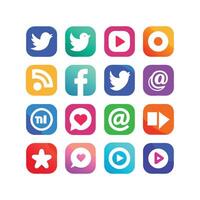 Social Media Icon Set Collection for Websites and Mobile Applications vector