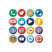 Social Media Icon Set Collection for Websites and Mobile Applications vector
