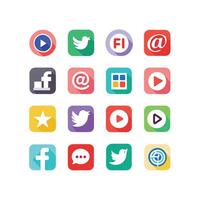 Social Media Icon Set Collection for Websites and Mobile Applications vector