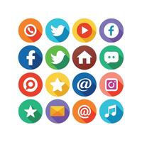 Social Media Icon Set Collection for Websites and Mobile Applications vector