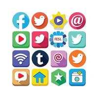 Social Media Icon Set Collection for Websites and Mobile Applications vector