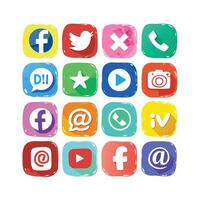 Social Media Icon Set Collection for Websites and Mobile Applications vector