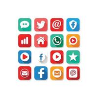 Social Media Icon Set Collection for Websites and Mobile Applications vector