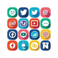 Social Media Icon Set Collection for Websites and Mobile Applications vector