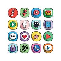 Social Media Icon Set Collection for Websites and Mobile Applications vector