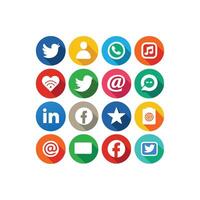 Social Media Icon Set Collection for Websites and Mobile Applications vector