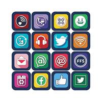 Social Media Icon Set Collection for Websites and Mobile Applications vector