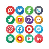 Social Media Icon Set Collection for Websites and Mobile Applications vector