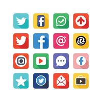 Social Media Icon Set Collection for Websites and Mobile Applications vector