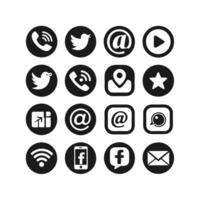 Social Media Icon Set Collection for Websites and Mobile Applications vector