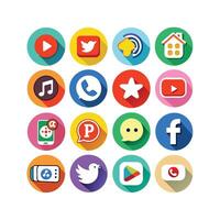 Social Media Icon Set Collection for Websites and Mobile Applications vector